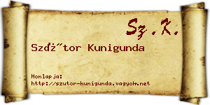 Szútor Kunigunda névjegykártya